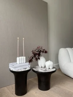 Tube candle holder Bone white, 11x14.5 cm