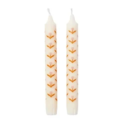 Tulip taper candles 2-pack, White-soft pink