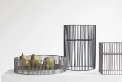 Turn basket square 22x22 cm, Grey
