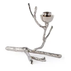 Twiggy candlestick S 14 cm, Silver