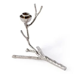 Twiggy candlestick S 14 cm, Silver
