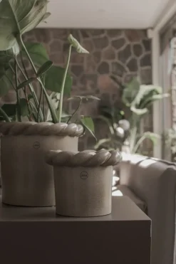 Twine flower pot Ø14 cm, Beige
