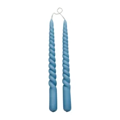 Twisted candle 25 cm 2-pack, F. Blue