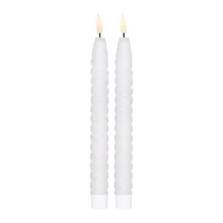 Twisted LED-candle 25 cm 2-pack, White