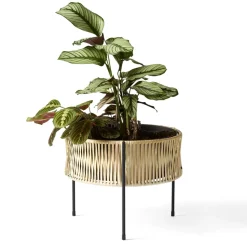Umanoff planter flower box rattan-steel, h32,5 cm Ø41 cm