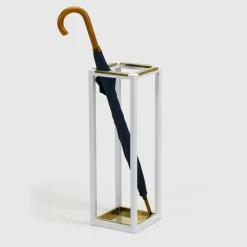 Umbrella stand 2, White/brass