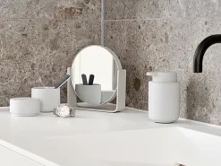 Ume table mirror with 5x magnification 19x19.5 cm, Soft grey