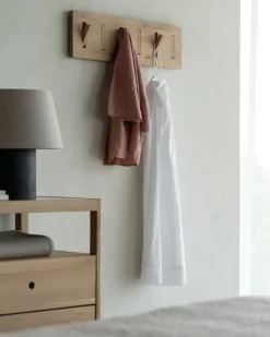 Utilitile wall hanger clothes hanger, Lacquered oak-large