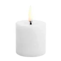 Uyuni LED Block Candle melted, White, Ø5x4.5 cm