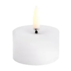 Uyuni LED Block Candle melted, White, Ø5x2.8 cm