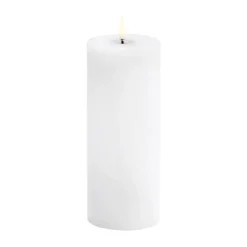 Uyuni LED Block Candle melted, White rustic, Ø7.8x20 cm
