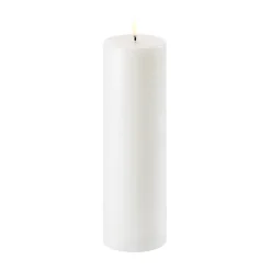 Uyuni LED Block candle white Ø7.8 cm, 25 cm