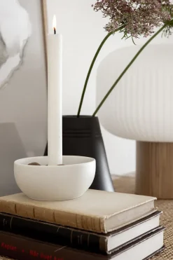 Valley candle sticks Ø12 cm, White