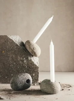 Valley candle sticks 6 cm, Natural stone