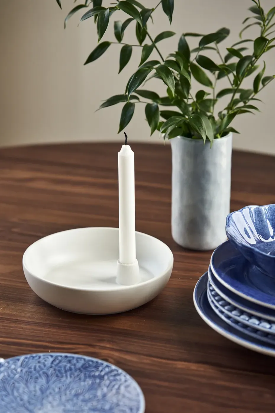 Valley candle sticks Ø21 cm, White