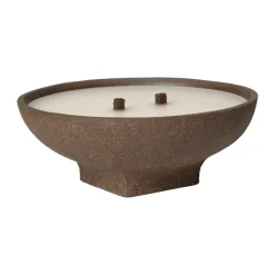 Vei outdoor candle, Brown, Ø20x8 cm