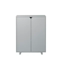 Vidja cabinet, Grey lack. low. coated doors