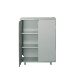 Vidja cabinet, Grey lack. low. coated doors