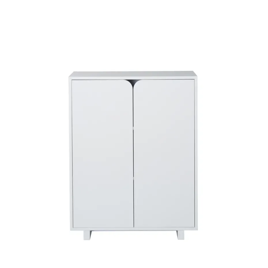 Vidja cabinet, White lack. low. coated doors
