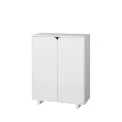 Vidja cabinet, White lack. low. coated doors
