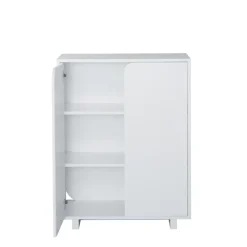Vidja cabinet, White lack. low. coated doors