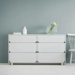 Vidja Dubbel chest of draws, White lacq. 6 box