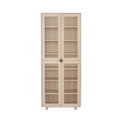 Vidja hight display cabinet, White pigmented oak