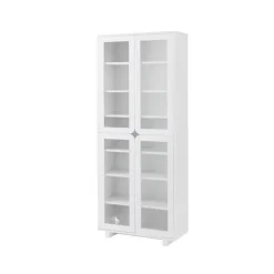 Vidja hight display cabinet, White lack
