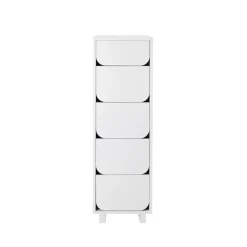 Vidja narrow chest of draws 5 box, White lacquered