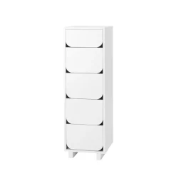 Vidja narrow chest of draws 5 box, White lacquered