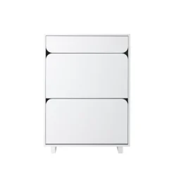 Vidja shoe cabinet, White lack. 2 fack+1 draw