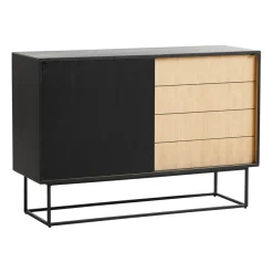 Virka side table, high 120 cm, Black oak