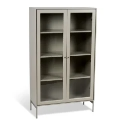 Volt display cabinet 130 cm beige, Details in stainless steel