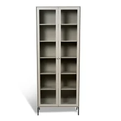 Volt display cabinet 190 cm beige, Details in black
