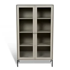Volt display cabinet 130 cm beige, Details in black