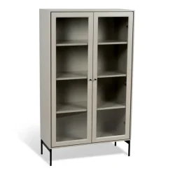 Volt display cabinet 130 cm beige, Details in black