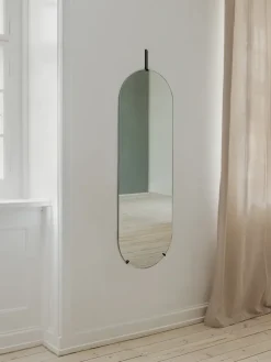Wall mirror 40.4x146.9 cm, Black