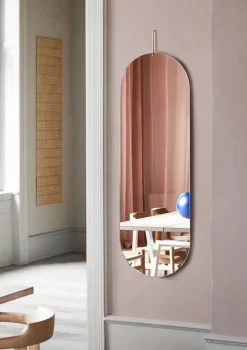 Wall mirror 40.4x146.9 cm, Brass