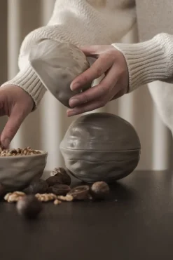 Walnut bowl with lid, Dust