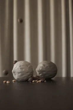 Walnut bowl with lid, Dust