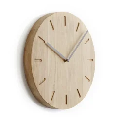 Watch:Out wall clock oak, oak-grey