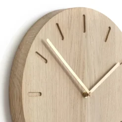 Watch:Out wall clock oak, oak-brass