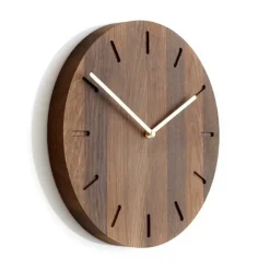 Watch:Out wall clock oak, smoked oak-brass