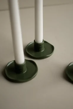 Wave candle sticks, Shiny green