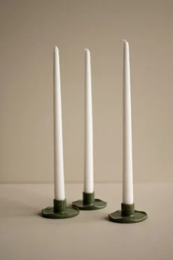 Wave candle sticks, Shiny green