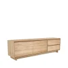 Wave media unit 60x210 cm, Hardwax oiled oak