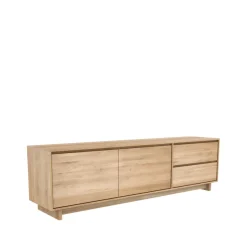 Wave media unit 60x210 cm, Hardwax oiled oak