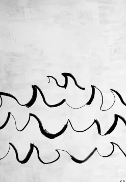 Wave poster 50x70 cm, Black-white