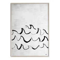 Wave poster 50x70 cm, Black-white