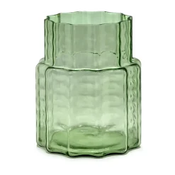 Waves 04 vase Ø18x21 cm, Green-clear